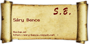 Sáry Bence névjegykártya